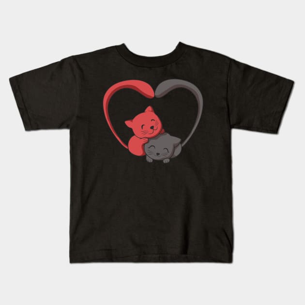 Kitten in Love T-Shirt I furry cat couple Kids T-Shirt by biNutz